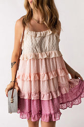 Flow Of Love – Rosa Minikleid mit Schweizer Punkten