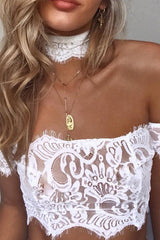 Schulterfreie Dessous aus Spitze