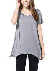 Camiseta de manga corta con cuello redondo para mujer de talla grande