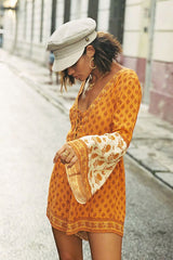 Creazy Kids Boho Print Long Sleeve Romper