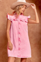 Delightful Dear Denim Button Down Mini Dress