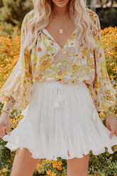 Perfect Outing Floral Print Smocked Top
