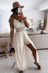 Catch A Spark Lace High Low Romper