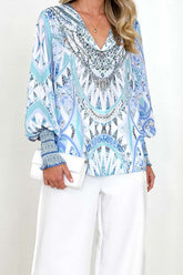Feeling Your Best Print Long Sleeve Top