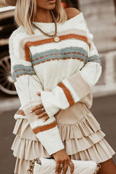 No puedo evitar amar el suéter de punto a rayas bohemio