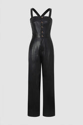 Faux Leather Jumpsuit
