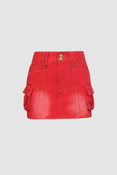 Cargo Denim Mini Skirt