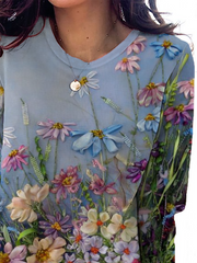 Camisas y tops de manga larga con estampados florales de talla grande
