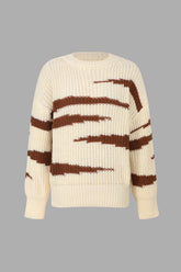 Irregular Stripe Contrast Sweater
