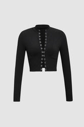 Hook And Eye Long Sleeve Top