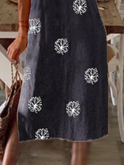 Plus Size Vintage Boho Hippie Holiday V Neck Casual Dresses