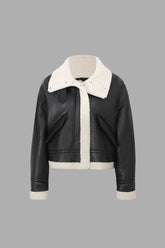 Faux Leather Shearling Jacket