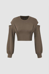 Cut Out Sleeve Pullover Top