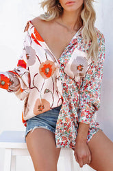 Blusa con botones y estampado mixto Wild Confidence
