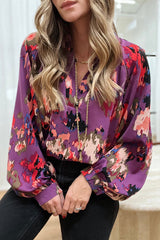 Never Been Better Floral Print Statement Sleeve Top