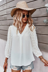 Try Me Out Swiss Dot Long Sleeve Top