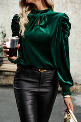 You've Got Me Velvet Tie-Back Long Sleeve Top