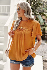 Sweet One – Kurzärmliges Oberteil mit Schweizer Punktspitze