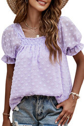 On The Spot Swiss Dot Short Sleeve Top
