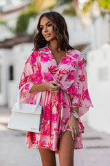 Bring Your Love Print Layered Mini Dress