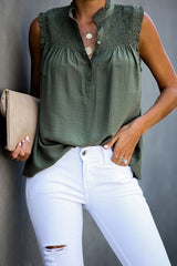 Take Your Time Pleated Ruffle Sleeveless Top