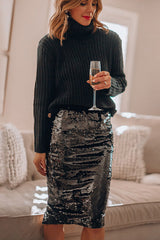 Falda midi de lentejuelas Watch Me Wow