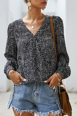 Draw You Close Printed Long Sleeve Wrap Top