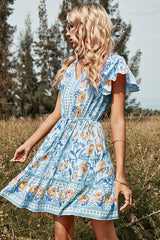 Blooming Bouquet Floral Print Mini Dress