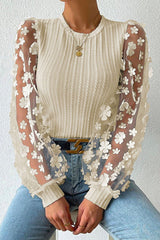 Top de punto acanalado con flores New Days Ahead