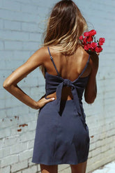 Back-bowknot Spaghetti Mini Dress