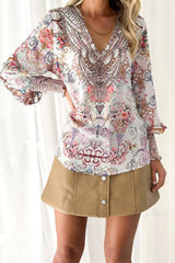 Feeling Your Best Print Long Sleeve Top