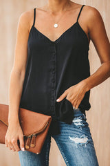 Tanktop mit Knopfleiste „Call Me Later“