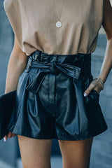 Ready For The Day Leather Shorts