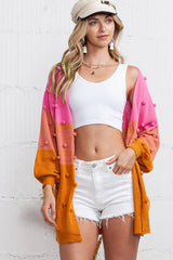 Wrapped In Cozy Fluffy Balls Long Sleeve Knit Cardigan