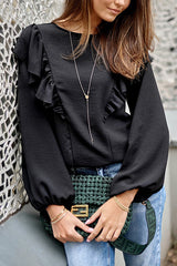 Focus On You Ruffled Long Sleeve Shirt
