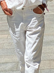 Pantalones casuales lisos de talla grande