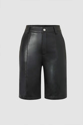 Faux Leather Longline Shorts