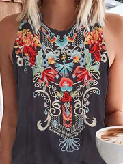 Camisas y blusas bohemias sin mangas de talla grande