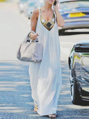 Vestido largo sencillo estampado