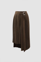 Falda midi plisada asimétrica