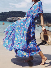 Hermosos vestidos largos con escote en V y espalda en V con flores