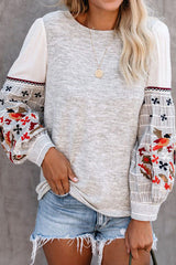 Top bohemio de algodón de manga larga Lilyanna