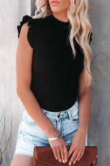 Sweetie – Geripptes Top mit Rüschenärmeln