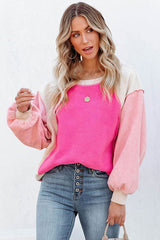 Feeling Fab Teddy Color Block Pullover