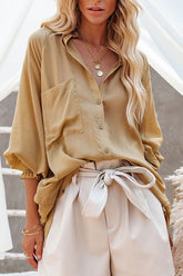 Love Life Oversized Pocket Balloon Sleeve Shirt