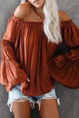 In the Breeze Ruffle Off Shoulder Shirt