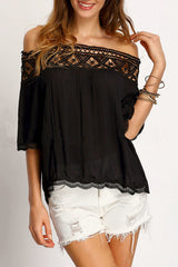 Sweet Memories Off the Shoulder Eyelet Top