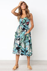 Fit&Flare-Midikleid mit Sonnenblumen-Print