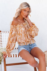 You're My Reason Printed Smocked Top