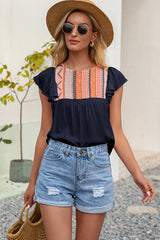 Top con volantes y estampado bohemio Closer To You